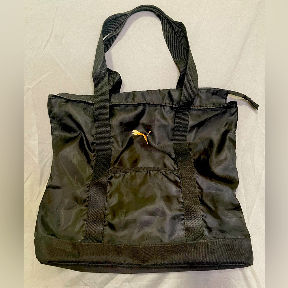 PUMA Gym Tote Bag Nylon Workout Black & Pink